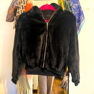 Black Fuzzy Zip up